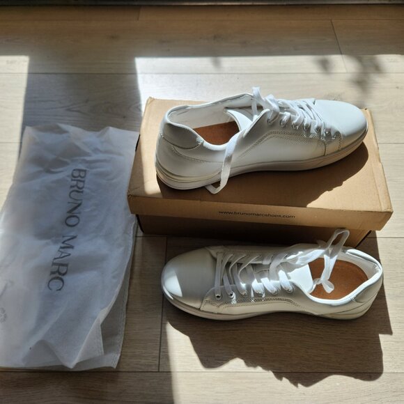 Men's Bruno Marc size 8.5 White sneakers - Picture 4 of 9